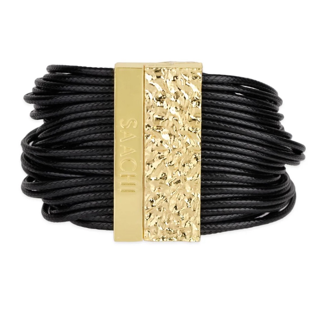 Saachi Black Magnetic Cuff Bracelet